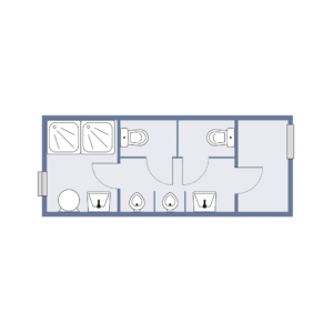 WC und Duschcontainer mit Flur, WC und Duschcontainer mit Flur 3 M